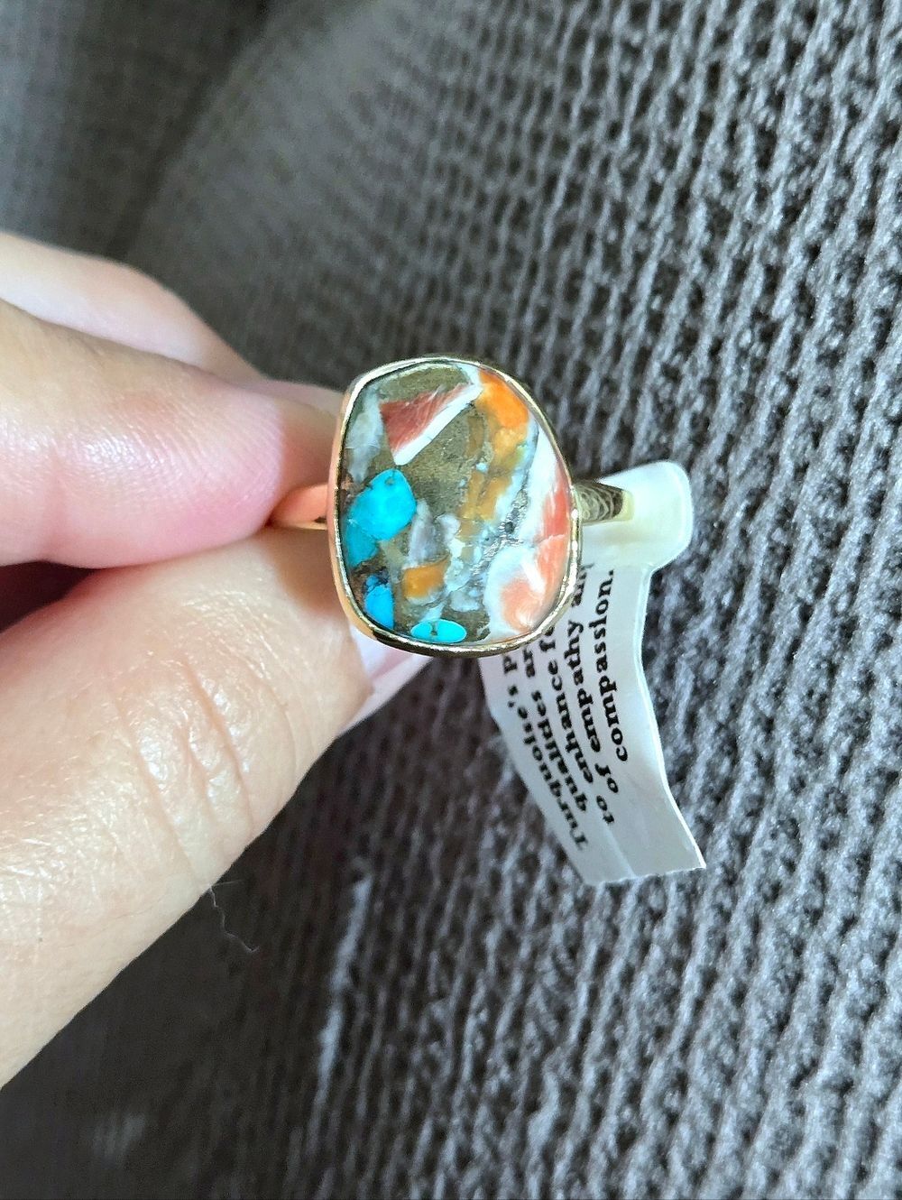 Shivam Misshapened Copper Turquoise Ring💍 - NWT - Picture 7 of 16